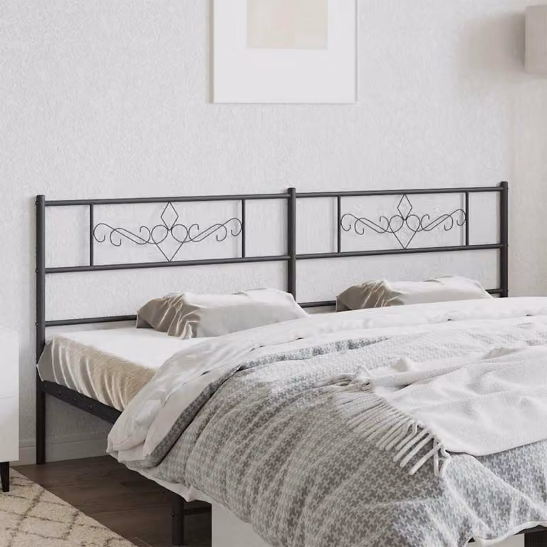Testiera di ricambio in metallo vidaXL in stile classico nero laccato L: 198 cm