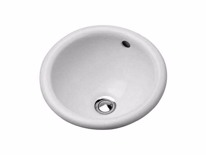 Lavabo da incasso Duravit BALI ARCHITEC con sfioratore, senza foro per rubinetto panca, Ø 335 mm, senza foro per rubinetto bianco