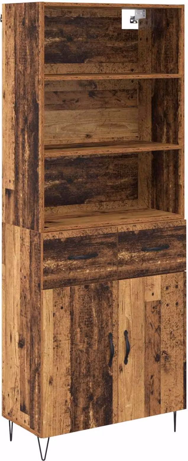 Credenza con cassetto 2 pcs Legno vecchio Legno multistrato