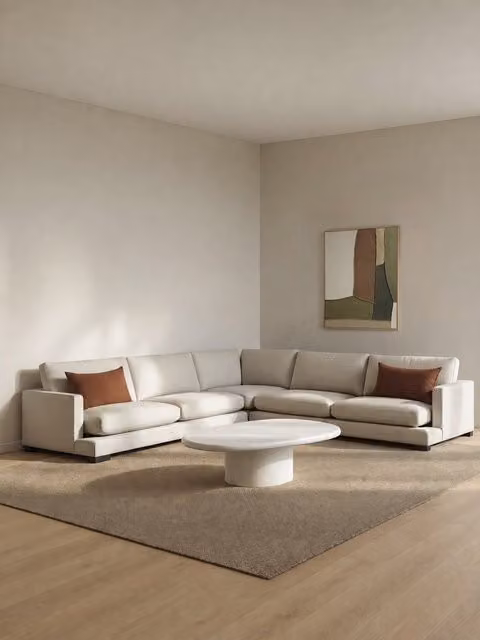 Divano angolare Crate Kenay Home beige, 6 posti, L 321 cm