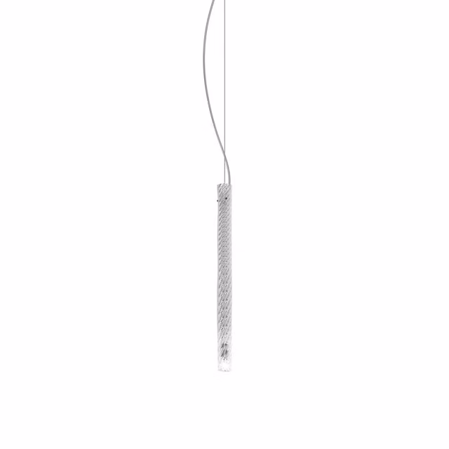 Lampada a sospensione Vistosi Stardust in vetro trasparente e metallo argento con tecnologia LED dimmabile