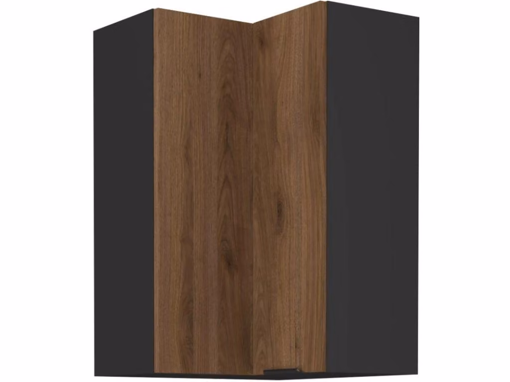 Mobile alto angolare TOVA 2 - 60x60 cm, noce okapi / nero