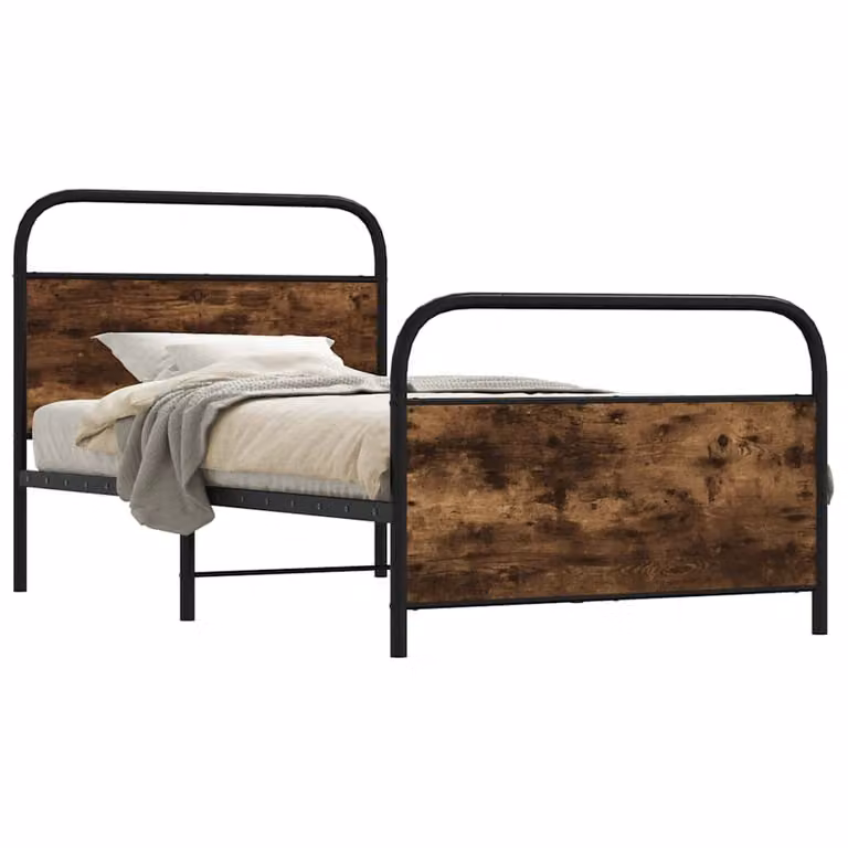 vidaXL Giroletto senza Materasso in Rovere Fumo, L/P: 90 x 200 cm
