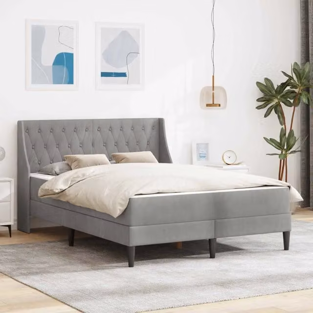 Struttura letto con materasso Grigio Chiaro 180 x 200 cm 3414813