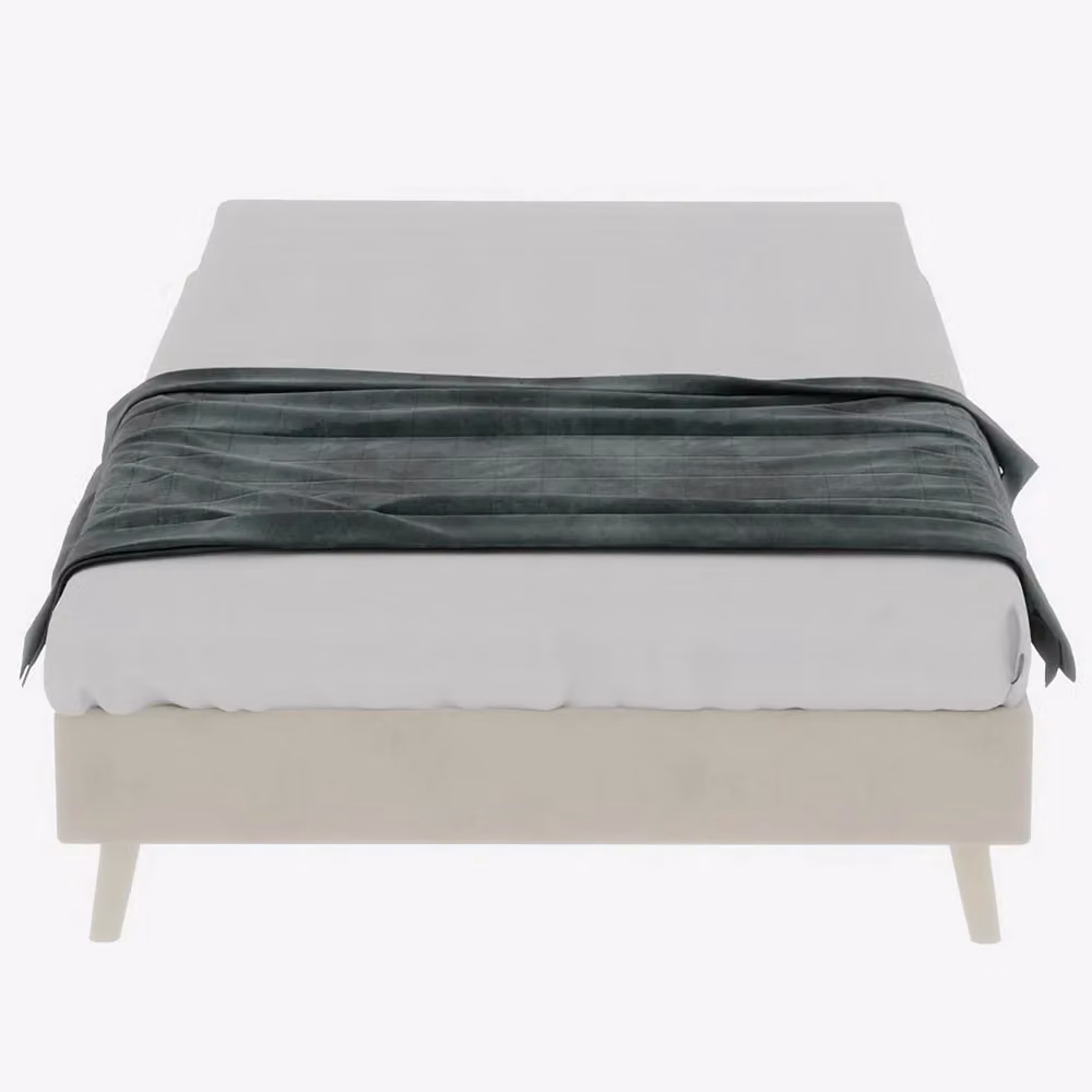 Letto Minimal in velluto beige con contenitore contenitore a sollevamento L/P/H: 90 x 200 cm – 2