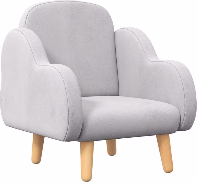 Poltrona per bambini Minimal Grigio in tessuto L: 46 cm, P: 51 cm, H: 55 cm