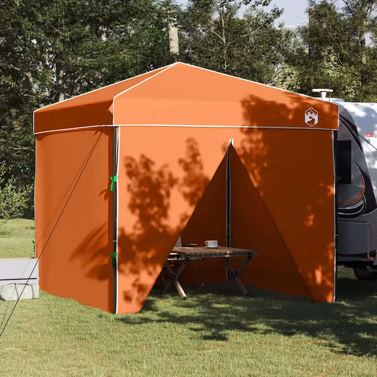 vidaXL Tenda Gazebo Arancione in Tessuto di Poliestere L/P/H: 243 x 243 x 251 cm