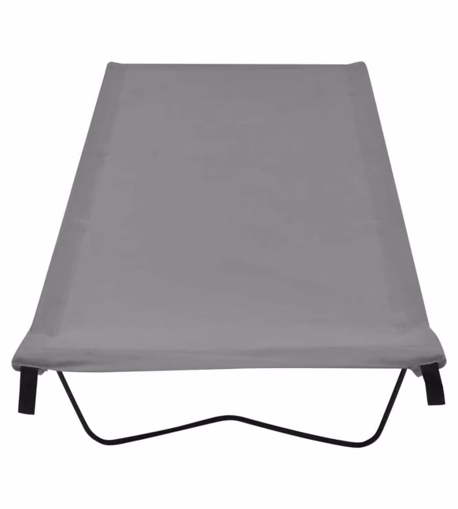 Lettino da Campeggio 180x60x19cm Tessuto Oxford e Acciaio Grigio
