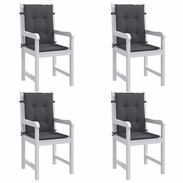 Set di 4 cuscini per sedia vidaXL in poliestere antracite mélange, resistenti ai raggi UV e antiscivolo, L 100 cm x P 50 cm x H 4 cm