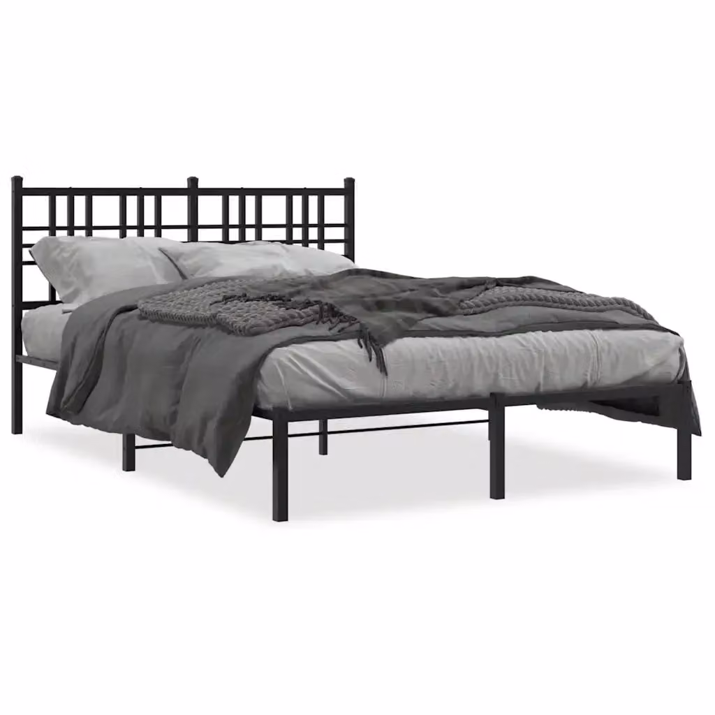 Letto con testiera in metallo nero vidaXL L/P/H: 207 x 120 x 90 cm – 2