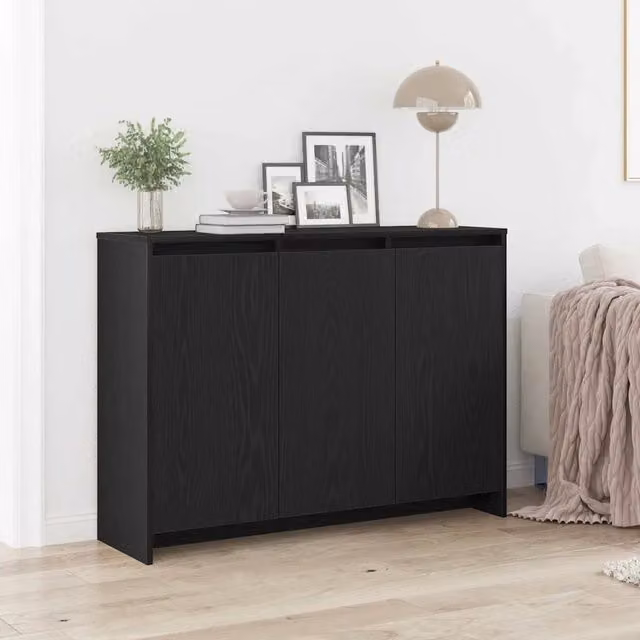 Credenza Buffet Moderna vidaXL in Legno Multistrato Nero L 102 x P 33 x H 75 cm – 1