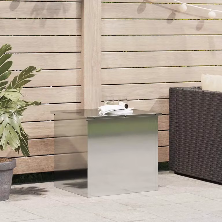 Cassa per cuscini da giardino vidaXL in acciaio zincato argento L 55 cm x P 50,5 cm x H 50 cm