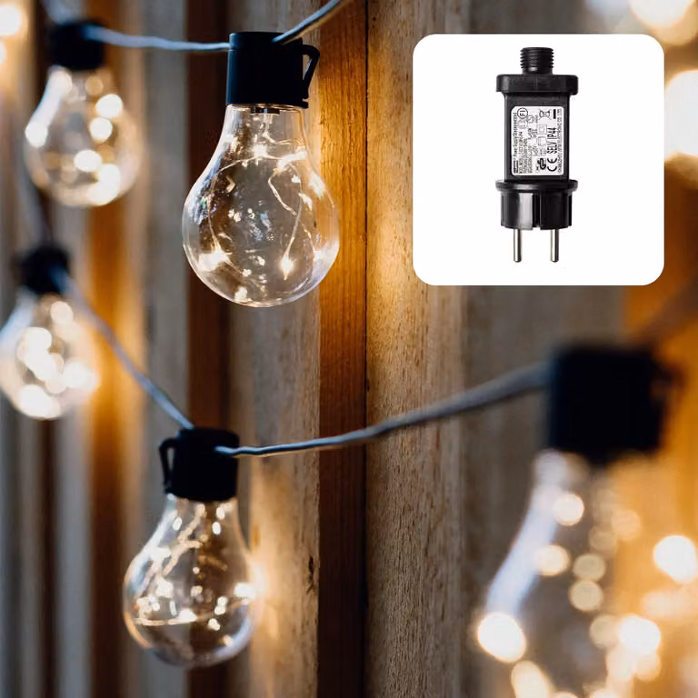 Catena luminosa a LED, 10 lampadine, luce bianco caldo, 4,5 metri, 59 lm, per uso esterno