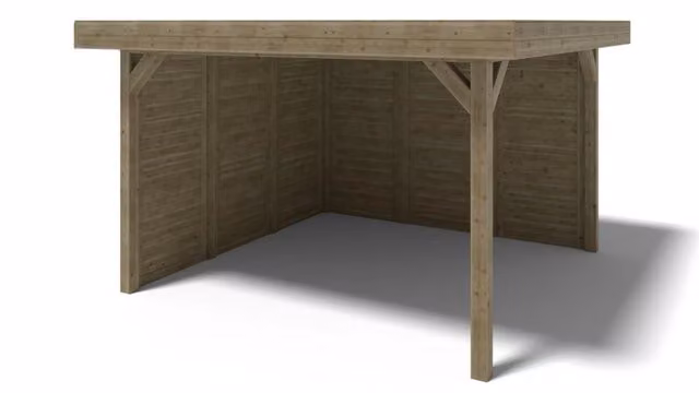 Gazebo da giardino in legno con pergola e pannelli ALTANKA, colore marrone o verde, L: 404 cm, P: 404 cm, H: 245 cm