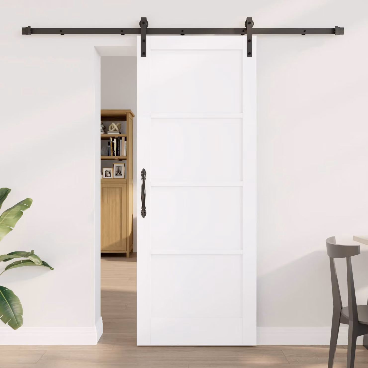 vidaXL Porta scorrevole 78 x 202 cm Legno ingegnerizzato Bianco e Nero