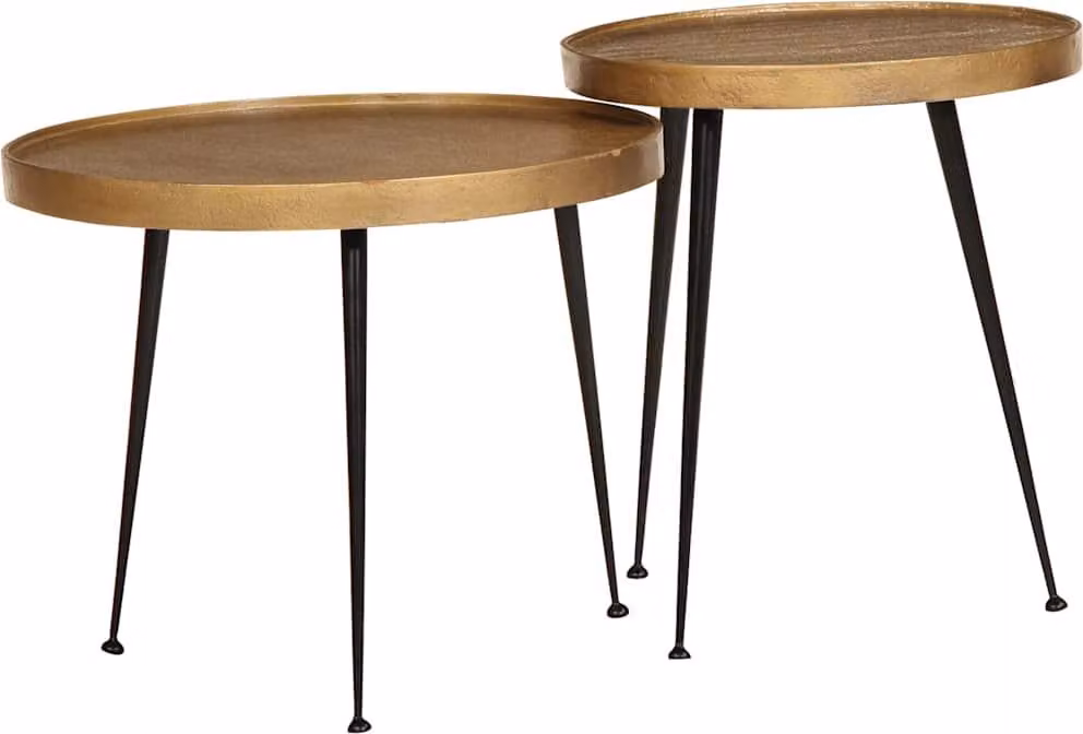 Maison Exclusive - Tavolino da salotto, 2 pezzi, in legno composito dorato