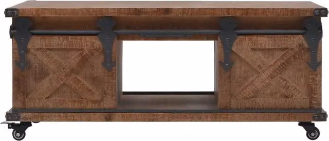 Tavolino da Salotto in Legno di Abete 91x51x38cm Marrone 246119