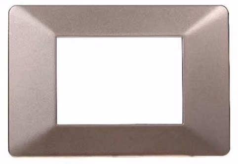Placca compatibile Vimar Plana 3 moduli plastica colore bronzo Ettroit EV83310