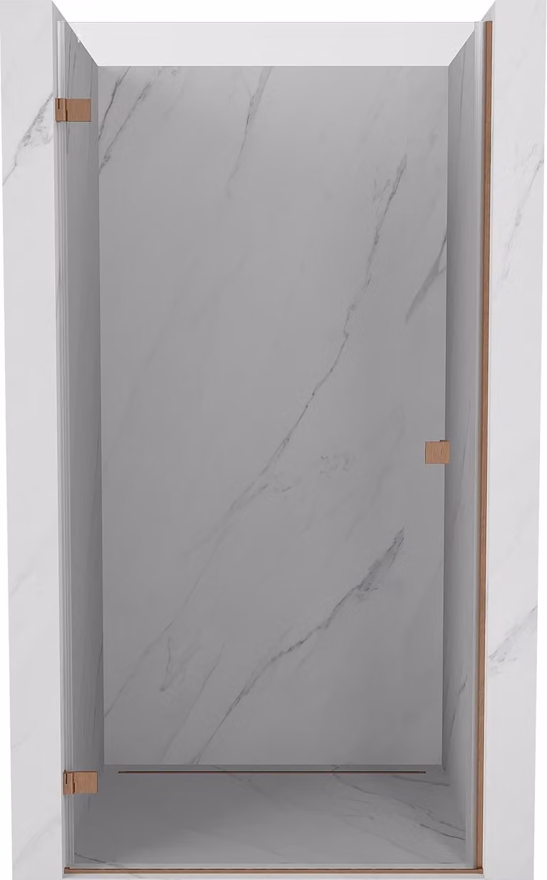 Mexen Lunar-B porta doccia a battente sinistra 50 cm, trasparente, rame spazzolato - 832-050-000-65-00-L