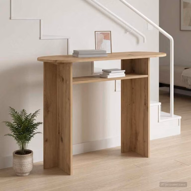 vidaXL Tavolo consolle moderno in legno color rovere, L 100 x P 39,5 x H 75 cm