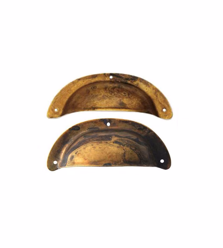 Maniglia Conchiglia Ottone Antico 77X31 4250 Ms