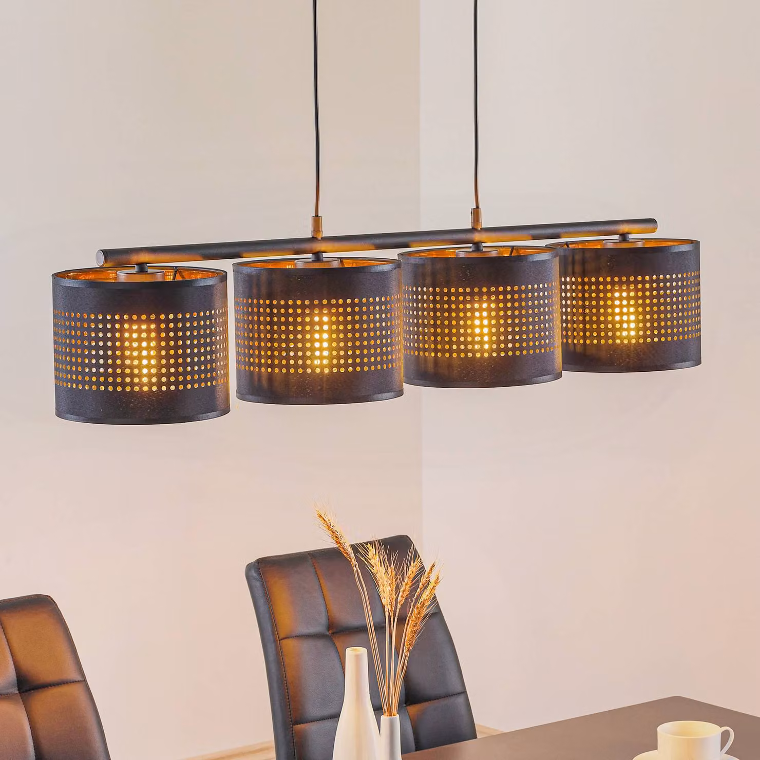Lampada a sospensione Tago TK Lighting, dimmerabile, Nero, Soggiorno / Sala da pranzo, Metallo, Moderno, Lampada a sospensione