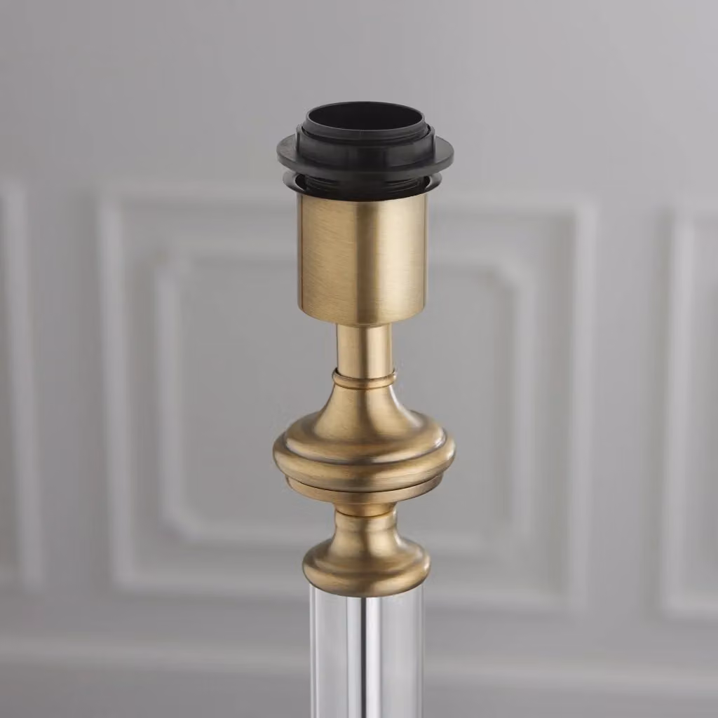Base lampada da tavolo classica Endon in vetro trasparente e metallo ottone con attacco E27 – 2