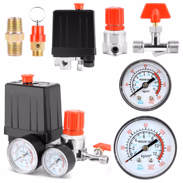 Interruttore di sicurezza per compressore d'aria, regolatore di pressione a 220 V con manometro