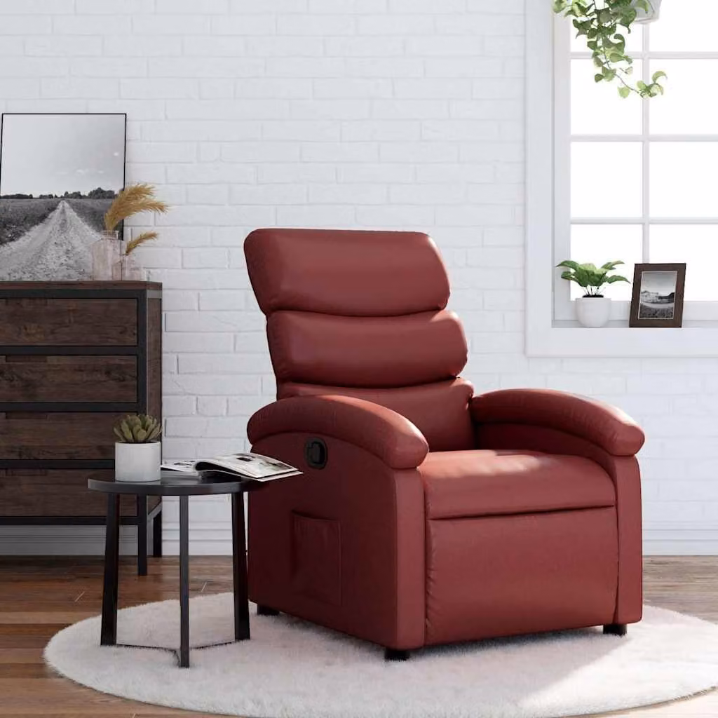 Poltrona Reclinabile Relax vidaXL in Similpelle Rossa con Braccioli e Apertura Automatica