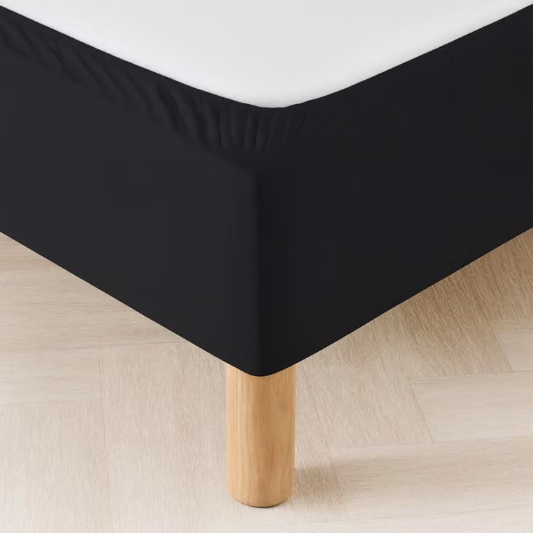 Omgoods - Lenzuolo con angoli per materasso a molle, 180x200 cm, colore nero