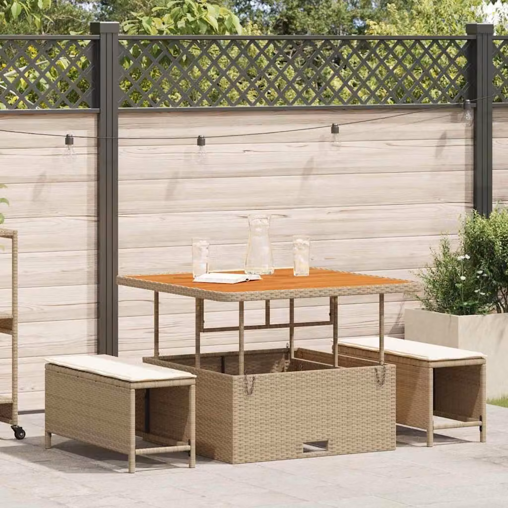 Maison Exclusive - Set da giardino per esterni, composto da 3 pezzi, in rattan sintetico beige