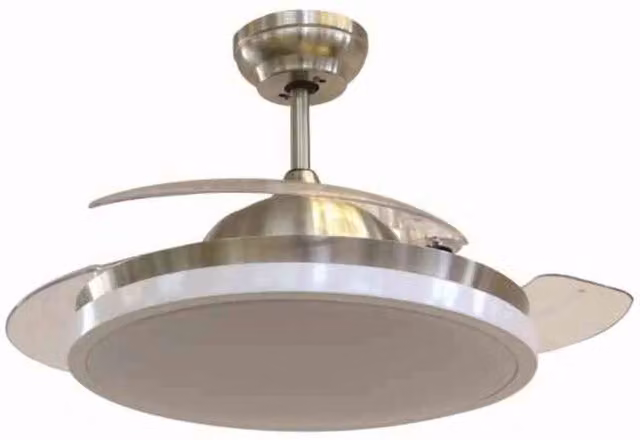 Ventilatore da Soffitto con Luce LED e Telecomando Invisible cfg Argento e Trasparente