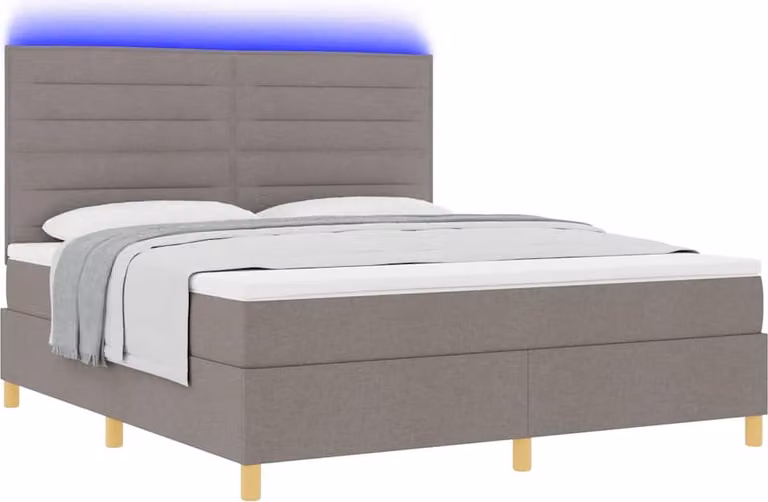Letto a Sorgente LED con materasso Talpa 180 x 200 cm Tessuto
