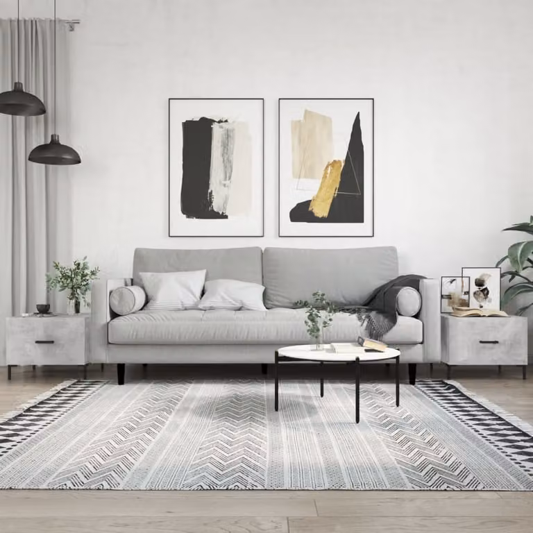 Maison Exclusive - Tavolini da salotto 2 pz. Grigio cemento 50x50x40 cm Materiale ligneo