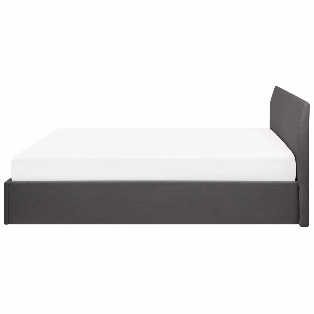 Letto moderno Beliani con contenitore a sollevamento e testiera, Grigio, L/P/H: 180 x 200 x 10d cm – 2