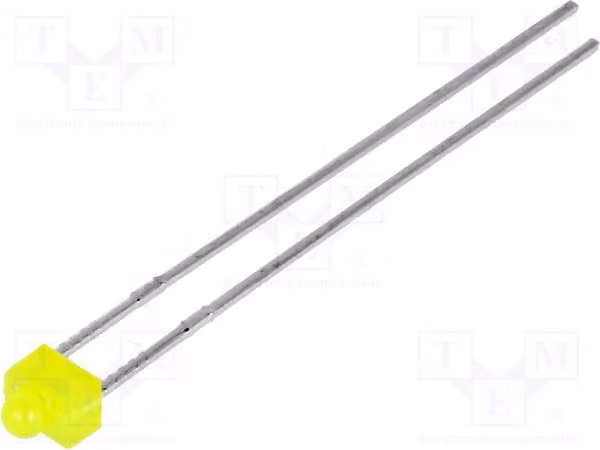 5 LED, 5-8 mcd, 70°, 2,1-2,5 V, gialli, 1,8 mm, 3,3x2,4 mm, L-2060YD, diodi LED a foro passante, 1,8 mm
