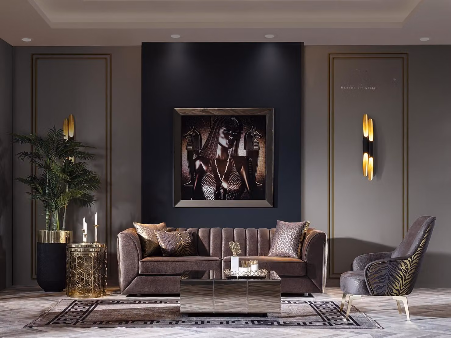 Moderne Edelstahl Couchgarnitur Luxus Sofas Wohnzimmer Möbel Set