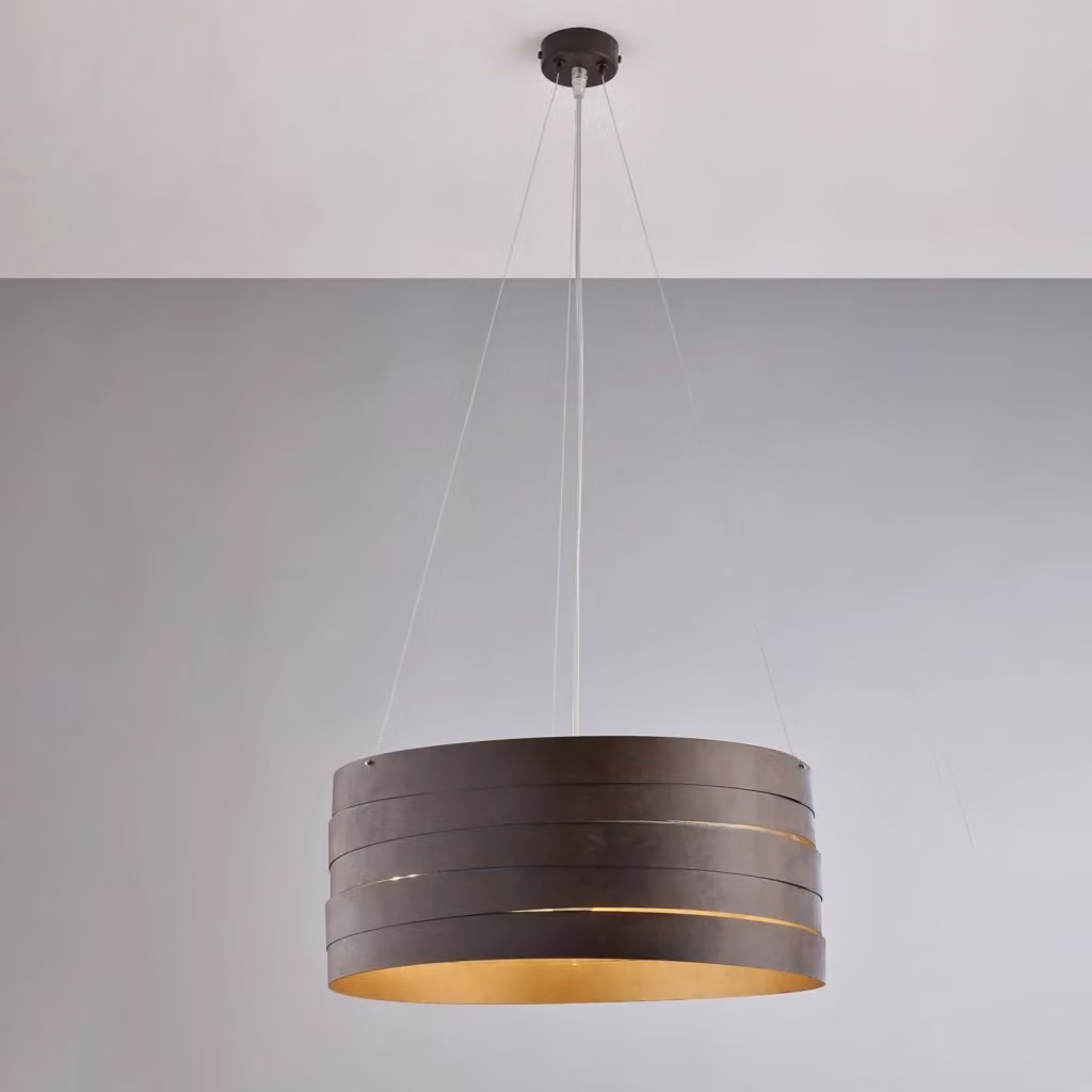 Lampada a sospensione moderna Mambo Belight con 3 luci circolari in metallo oro e nero con altezza regolabile – 2