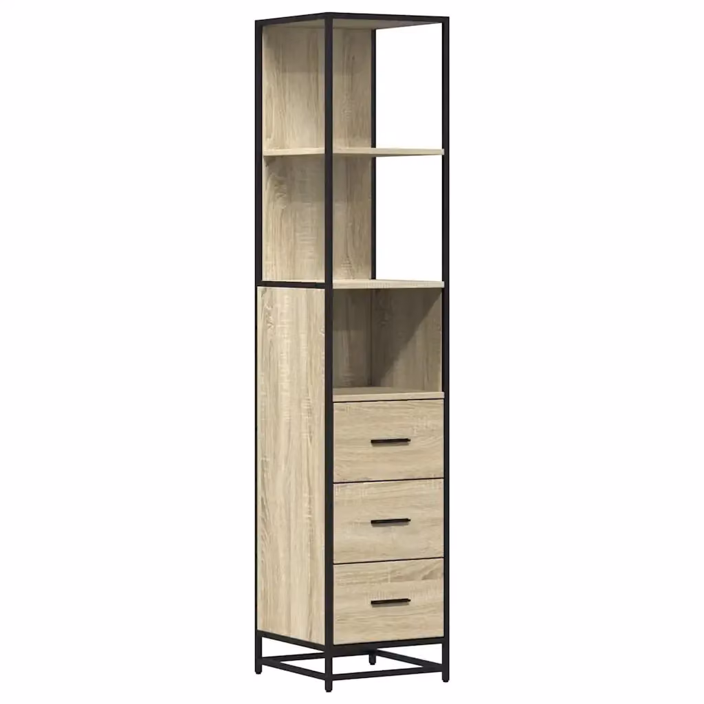 Armadietto da bagno sospeso vidaXL in stile industrial, colore marrone, L 35 cm x P 37,5 cm x H 166 cm – 2