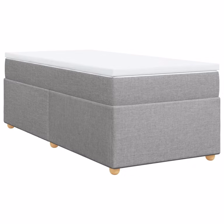 Giroletto a Molle con Materasso Grigio Chiaro 90x200 cm Tessuto