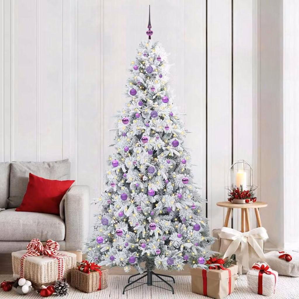 Maison Exclusive - Albero di Natale artificiale pieghevole bianco, 210 cm, in PE e PVC