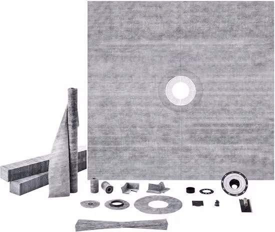 Set di doccia, 1828 x 1828 mm. Set di doccia con supporto centrale in ABS, 50,8 mm. Rete in acciaio inossidabile, 101,6 mm. Doccia impermeabile, membrana e strisce. Maniglie di apertura doccia per bagno.