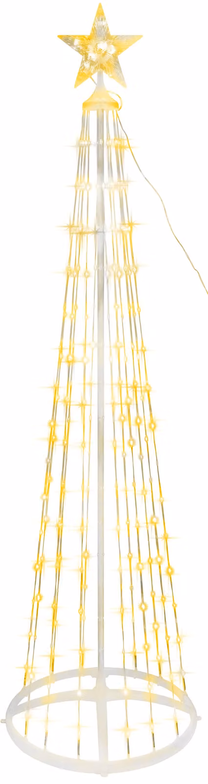 Decorazione MagicHome Natale, albero, 190xLED, bianco caldo, plastica-rame, 50x180 cm