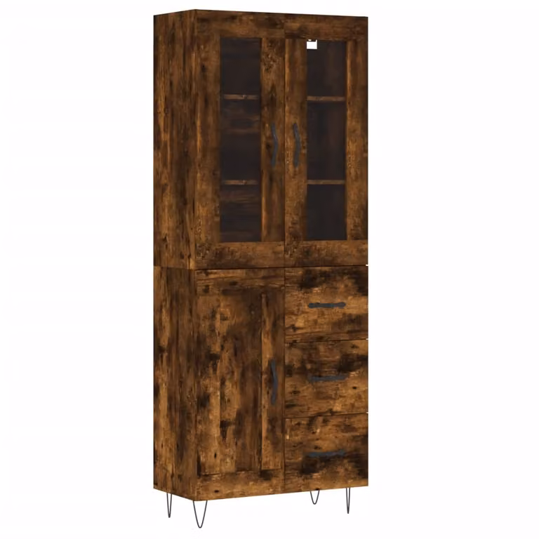 Credenza Rovere Fumo 69,5x34x180 cm in Legno Multistrato