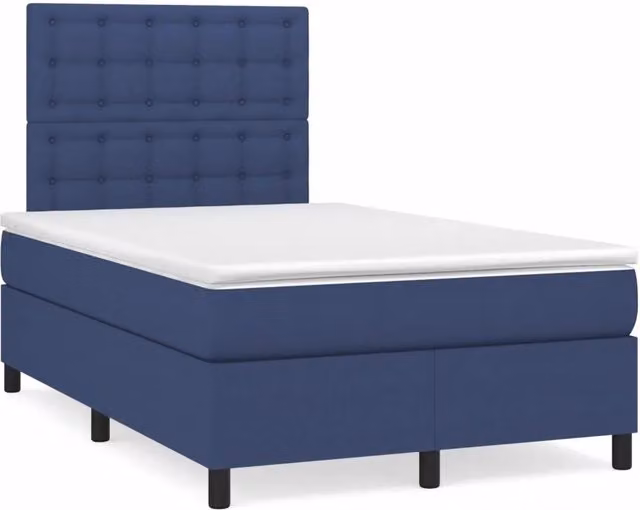 Letto Ibrido vidaXL con Materasso Blu e Bianco in Tessuto e Struttura in Legno di Pino L/P/H: 120 x 200 cm
