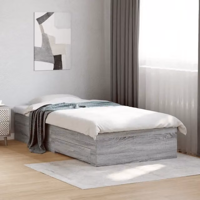 Giroletto Cassetti Grigio Sonoma 100x200 cm Legno Multistrato 3280424
