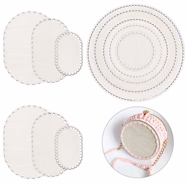 Set da 11 pezzi di basi intrecciate, diametro 2,8 mm, forma rotonda e ovale, fori da 6 mm