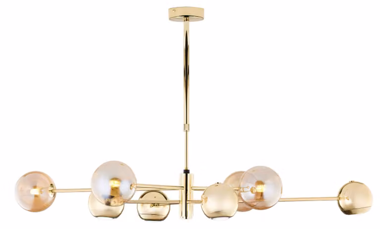 Lampada a sospensione MOKA oro-ambra 8xGU10x10W in metallo, dimensioni: 69x100x95,5 cm, IP20, Jupiter