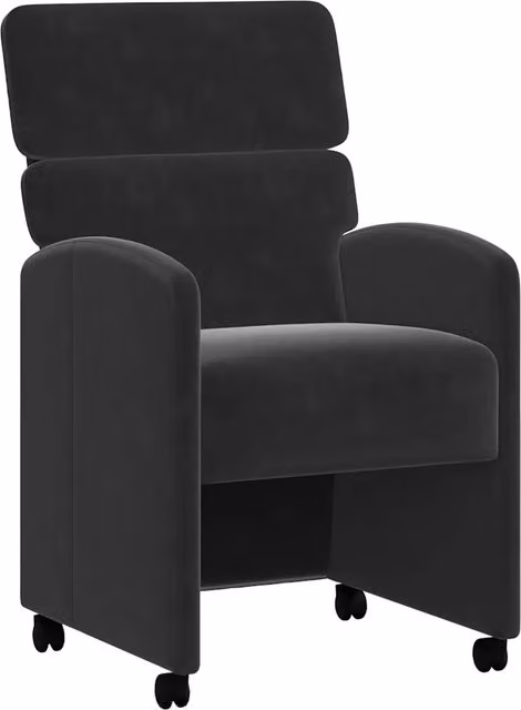 Sedie da Pranzo con Ruote 2 pz | Sedie da cucina Nero 58 x 65 x 98 cm Velluto
