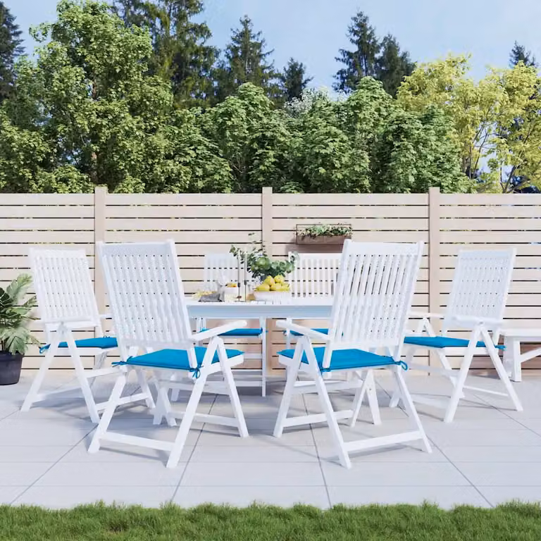 Set di 6 cuscini per sedia vidaXL in tessuto Oxford blu, traspiranti e idrorepellenti, L 50 cm x P 50 cm x H 3 cm